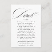 書フォーマル道白黒結婚詳細 エンクロージャーカード (正面)