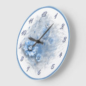 書フローラブルーウォールクロック ラージ壁時計 (傾斜)