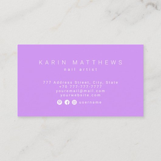 書ブラシ爪、 ネイル 名刺 (裏面)