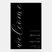 書ミニマルエレガント書の結婚歓迎 アクリルサイン (正面)