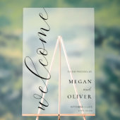 書ミニマルエレガント書の結婚歓迎 アクリルサイン (ニュートラル)