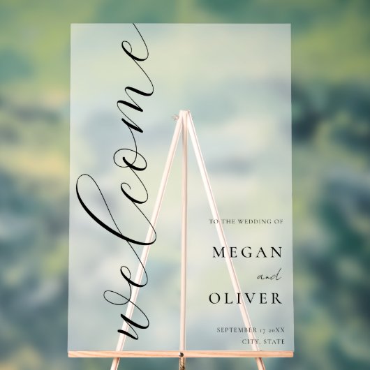 書ミニマルエレガント書の結婚歓迎 アクリルサイン (ニュートラル)