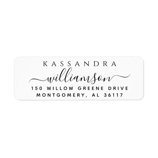 書ミニマルスタイリッシュ書の姓 ラベル (正面)