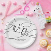 書ミニマルファンシー字の「We Do」のスクリプ結婚ト ペーパープレート (パーティー)