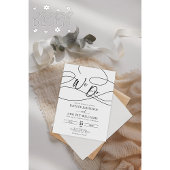 書ミニマルファンシー字の「We Do」のスクリプ結婚ト 招待状