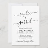 書ミニマルモダン字モノグラ結婚ム 招待状 (正面)