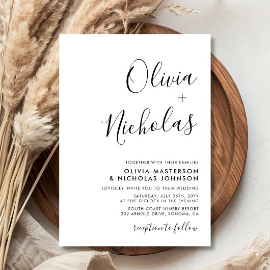 書ミニマルモダン書モノグラ結婚ム 招待状