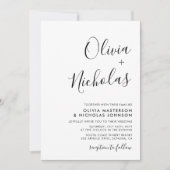 書ミニマルモダン書モノグラ結婚ム 招待状 (正面)