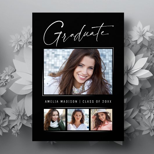 書ミニマルユニーク字インクスクリプトGrad 4写真 案内状