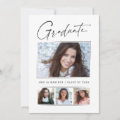 書ミニマルユニーク字インクスクリプトGrad 4写真 案内状 (正面)