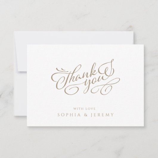 書ミニマル字エレガントスクリプト サンキューカード (正面)