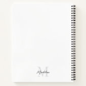 書ミニマル字白黒モノグラム ノートブック (裏面)