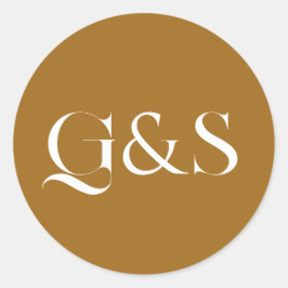 書ミニマル結婚エレガント書のモノグラム ラウンドシール