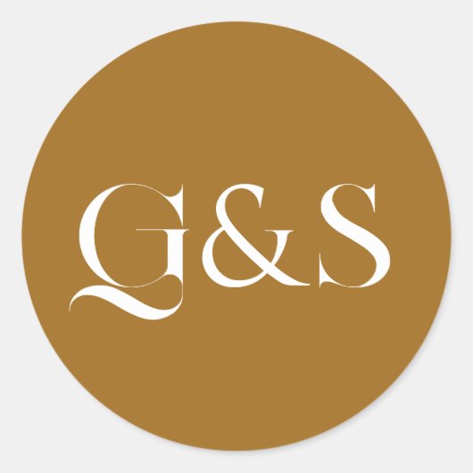 書ミニマル結婚エレガント書のモノグラム ラウンドシール (正面)