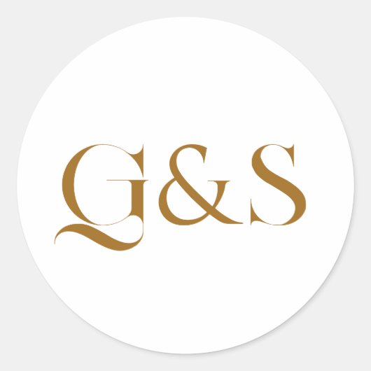 書ミニマル結婚エレガント書のモノグラム ラウンドシール (正面)