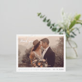 書ミニマル結婚パーソナライズされたの感謝 箔シーズンポストカード (立ち正面)