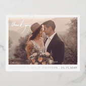 書ミニマル結婚パーソナライズされたの感謝 箔シーズンポストカード (正面)