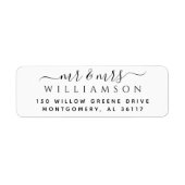 書ミニマル跡の書を書くカップルの名前 ラベル (正面)