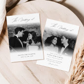 書ミニマル跡スクリプトオーバーレイ結婚写真 招待状