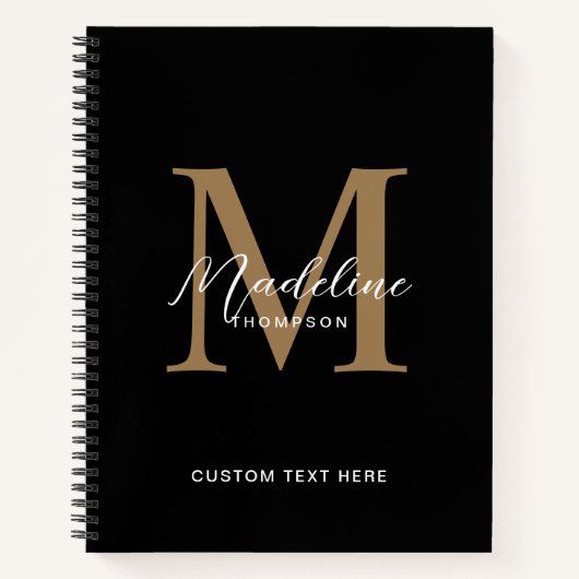 書ミニマル跡ブラックモノグラム ノートブック (正面)