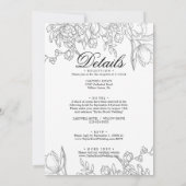 書ミニマル道の葉結婚色 招待状 (裏面)