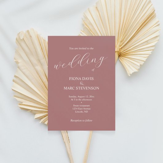 書ミニマル道ほこりっぽいバラ結婚の 招待状