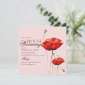 書ミニマル道バラ引っ越し祝いパーティー 招待状 (スタンド正面)