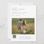 書ミニマル道写真結婚のQRコード セーブザデート (裏面)