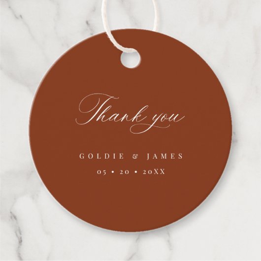 書ミニマル道結婚の感謝メッセージカード フェイバータグ (正面)