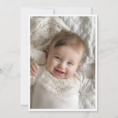 書ミニマル道金ゴールド乳児洗礼写真 招待状 (裏面)