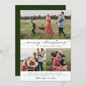 書メリーモダン式クリスマス3ホリデーカード シーズンカード (正面/裏面)