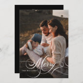 書メリーモダン道5写真コラージュI家 招待状 (正面/裏面)