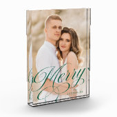 書メリー道グリーンスクリプトホリデー フォトブロック (左)