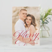 書メリー道赤いスクリプトオーバーレイ写真 シーズンカード (スタンド正面)