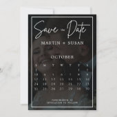 書モダンお洒落書オーバーレイ結婚写真 セーブザデート (正面)