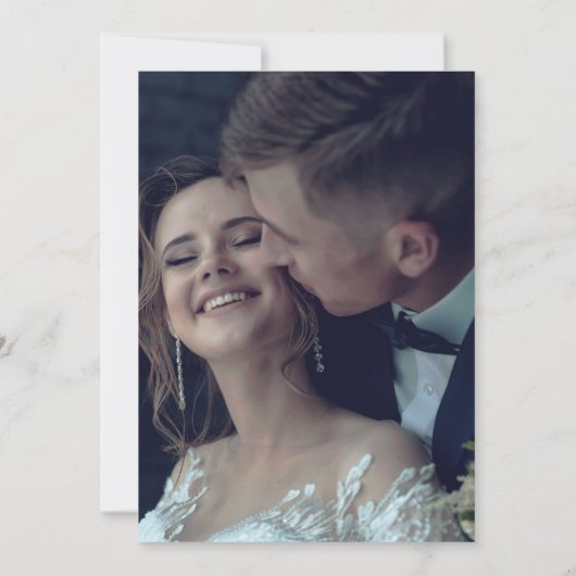 書モダンお洒落書オーバーレイ結婚写真 セーブザデート (裏面)