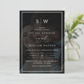 書モダンお洒落道の重ね結婚写真 招待状 (スタンド正面)