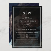 書モダンお洒落道の重ね結婚写真 招待状 (正面/裏面)