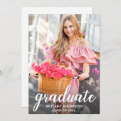 書モダンかわいらしの卒業 案内状 (正面/裏面)