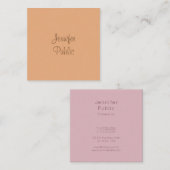 書モダンき込みスクリプト名エレガントテンプレート スクエア名刺 (正面/裏面)