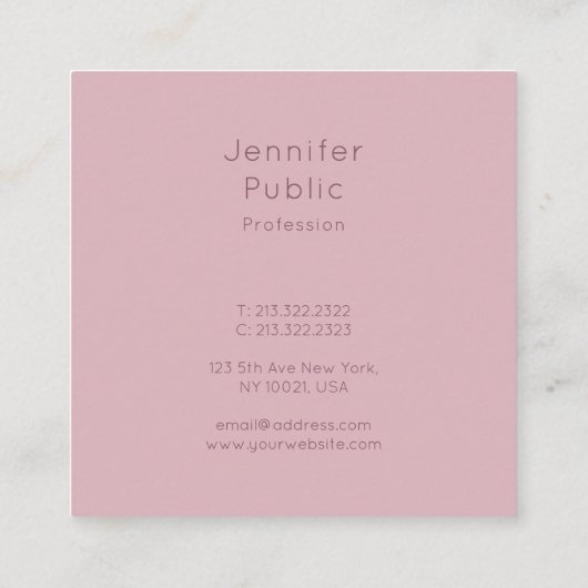 書モダンき込みスクリプト名エレガントテンプレート スクエア名刺 (裏面)