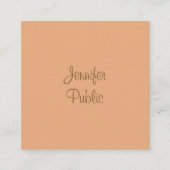 書モダンき込みスクリプト名エレガントテンプレート スクエア名刺 (正面)