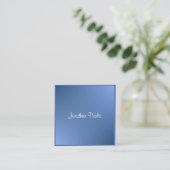 書モダンき込みスクリプト名ブルーテンプレート スクエア名刺 (スタンド正面)