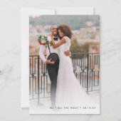 書モダンの後結婚のパーティー写真 招待状 (裏面)