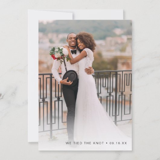 書モダンの後結婚のパーティー写真 招待状 (裏面)