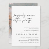 書モダンの後結婚のパーティー写真 招待状 (正面/裏面)