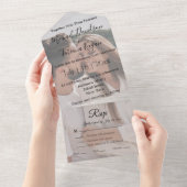 書モダンの結婚写真 オールインワン招待状 (貼ってはがせる)