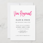 書モダンの結婚誓の更新 招待状 (正面)