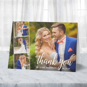 書モダンの結婚4 Photo Collageノート サンキューカード