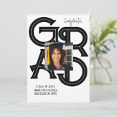 書モダンはっきりしたの卒業 招待状 (スタンド正面)